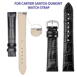 For CARDIER SANTOS DUMONT COWHIDE watch strap accessories parts inserted with metallic connection for CARTIER WSSA0032