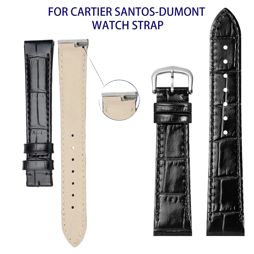 For CARDIER SANTOS DUMONT watch strap accessories parts inserted with  metallic connection for CARTIER WSSA0032