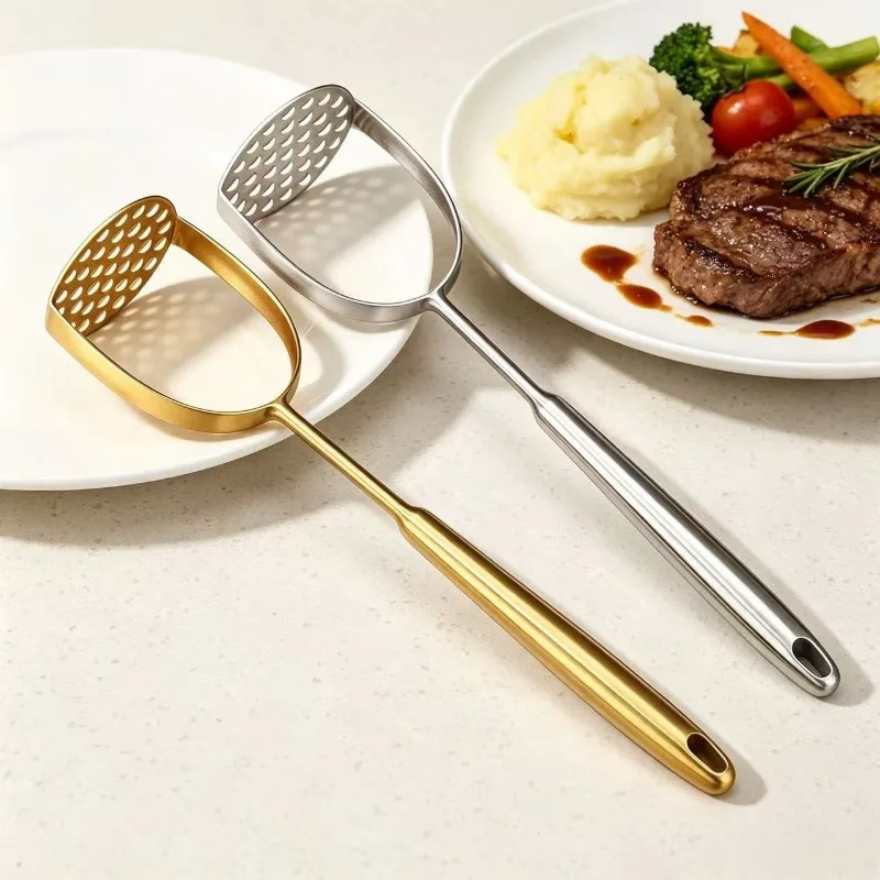 Potato Masher Stainless Steel, Press and Mash Kitchen Gadget Potato Smasher for Potatoe, Avocado, Sweet Potato, Beans,Meat