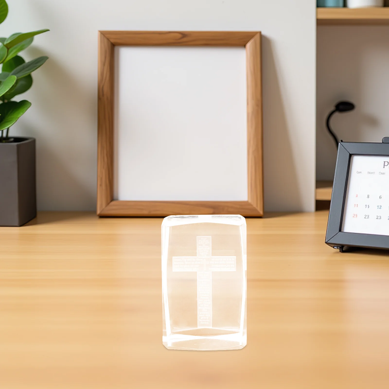 

Crystal Religious Crucifix Tabletop Statue Decor Religious Centerpiece Blessing Crystal Desktop Decorations