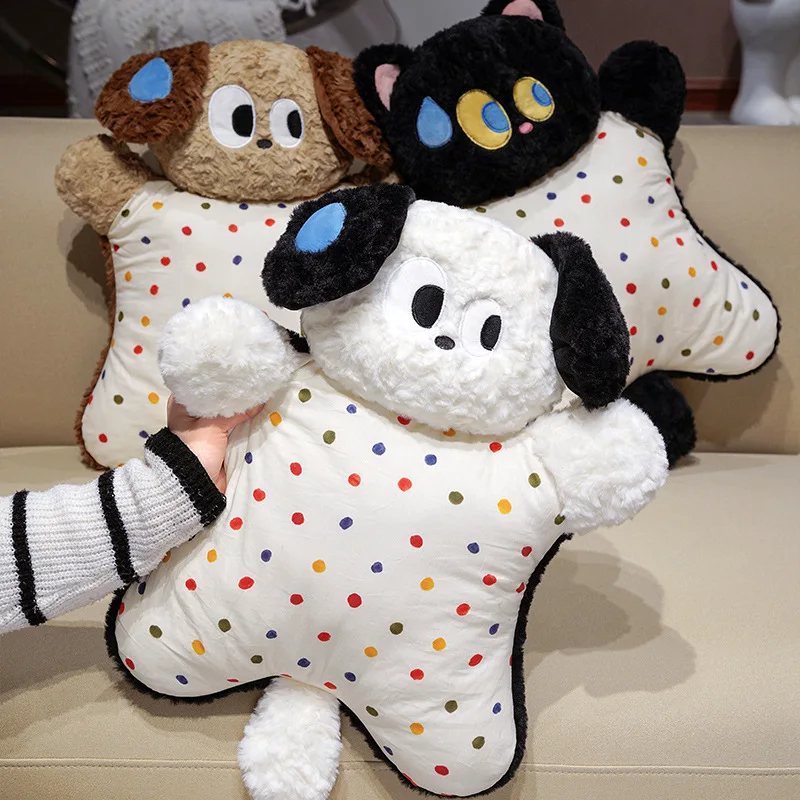 

Cute Big Eyed Animal Pinching Throw Pillow Soothing Animal Dog Cat Dolls Sleep Companion Doll Sofa Room Decor Kid Gift