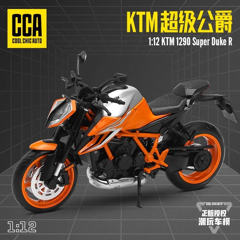 CCA 1/12 KTM 1290 Super Dake R, литая под давлением модель мотоцикла из сплава, рабочая игрушка-амортизатор для детей, подарки, коллекция игрушек
