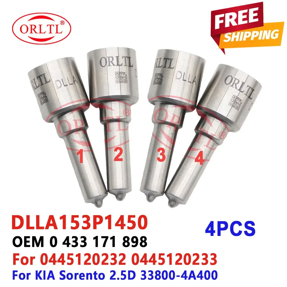 

4 шт. форсунок DLLA153P1450 для дизельных двигателей, распылитель DLLA 153 P 1450, артикулы 0 433 171 898, 338004A400, 0 445 110 232, 0 445 110 233, DLLA 153P1450