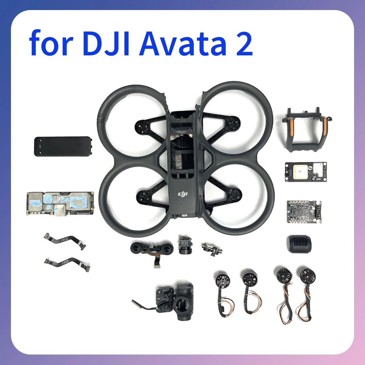 

Original Avata 2 gimbal lens holder with upper, middle, and lower shells, powered by a motor, visually suitable for accessories