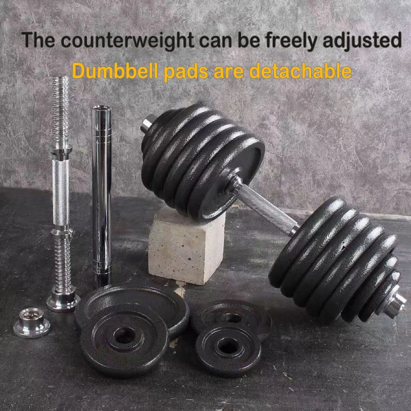 Pure iron baking paint dumbbell men's and women's fitness equipment adjustable barbell 100KG heavy weight solid dumbbell