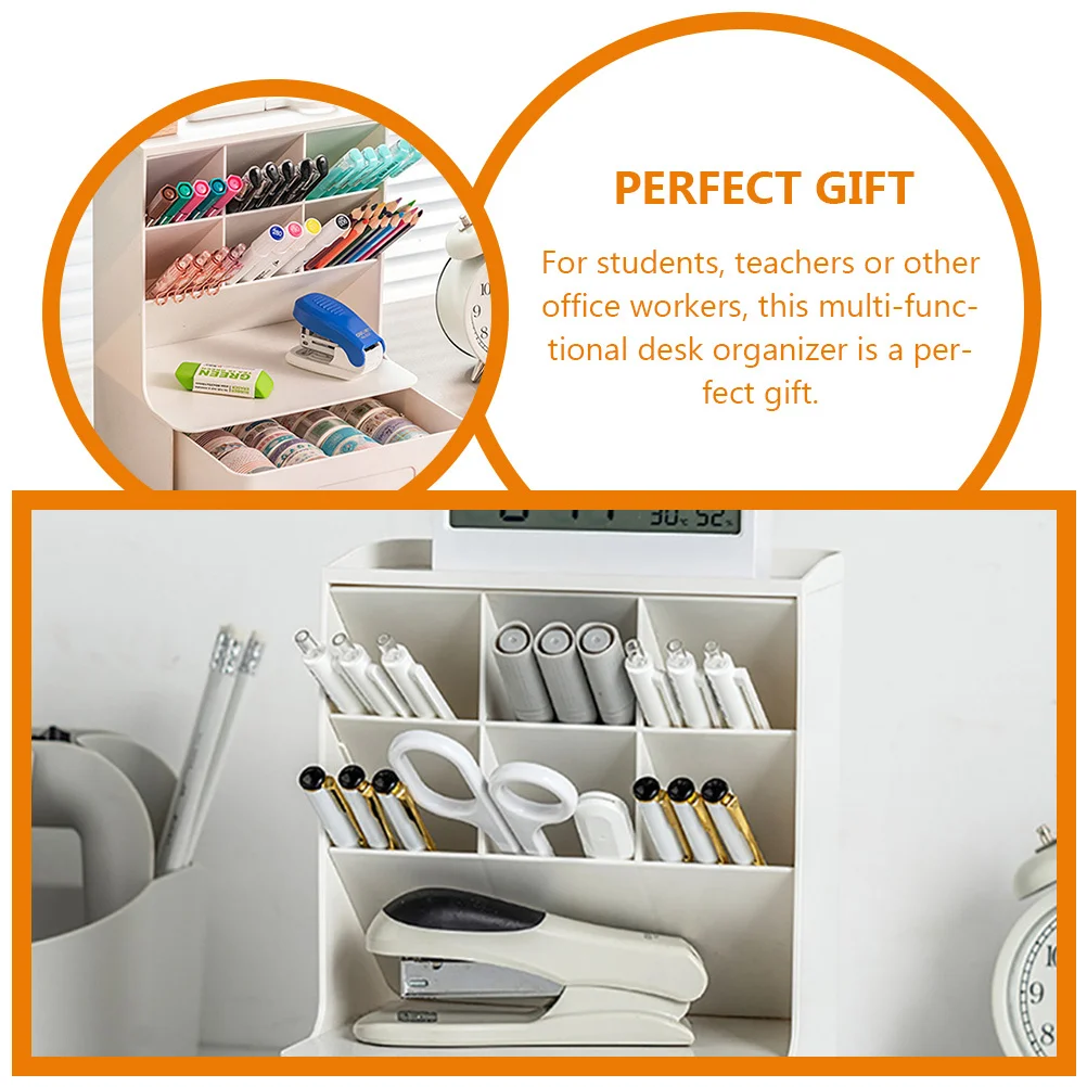 

Premium Multi-Functional Desk Organizer for Pens Markers Pencils Storage Stationery Supplies Holder Rack Desktop Office School