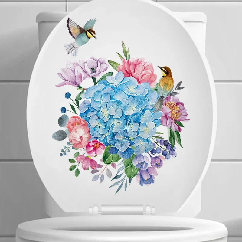 

Birds and flowers toilet beautification decorative painting sticker