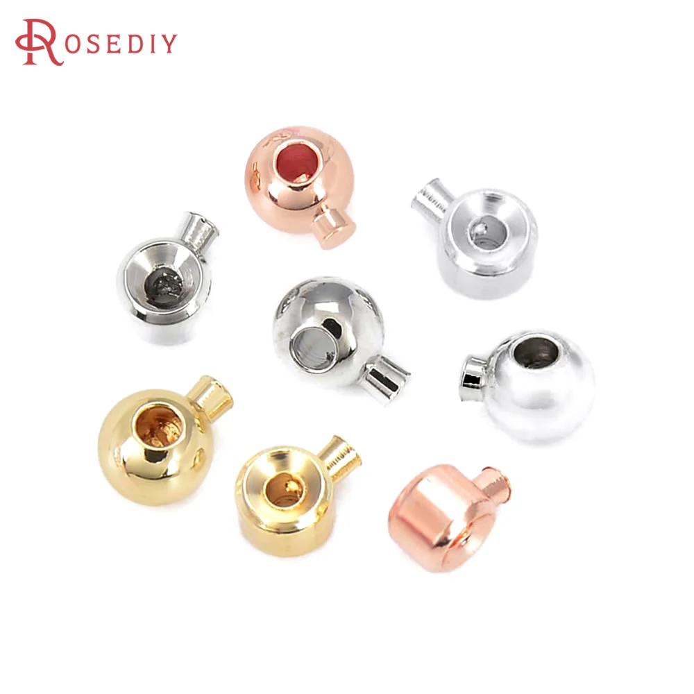 

20PCS 2.5x3.2MM 3.3MM 18K Gold Color Brass Clip Station Clasps Ball Snap Clasps Jewelry Making Supplies Diy Findings Accessories