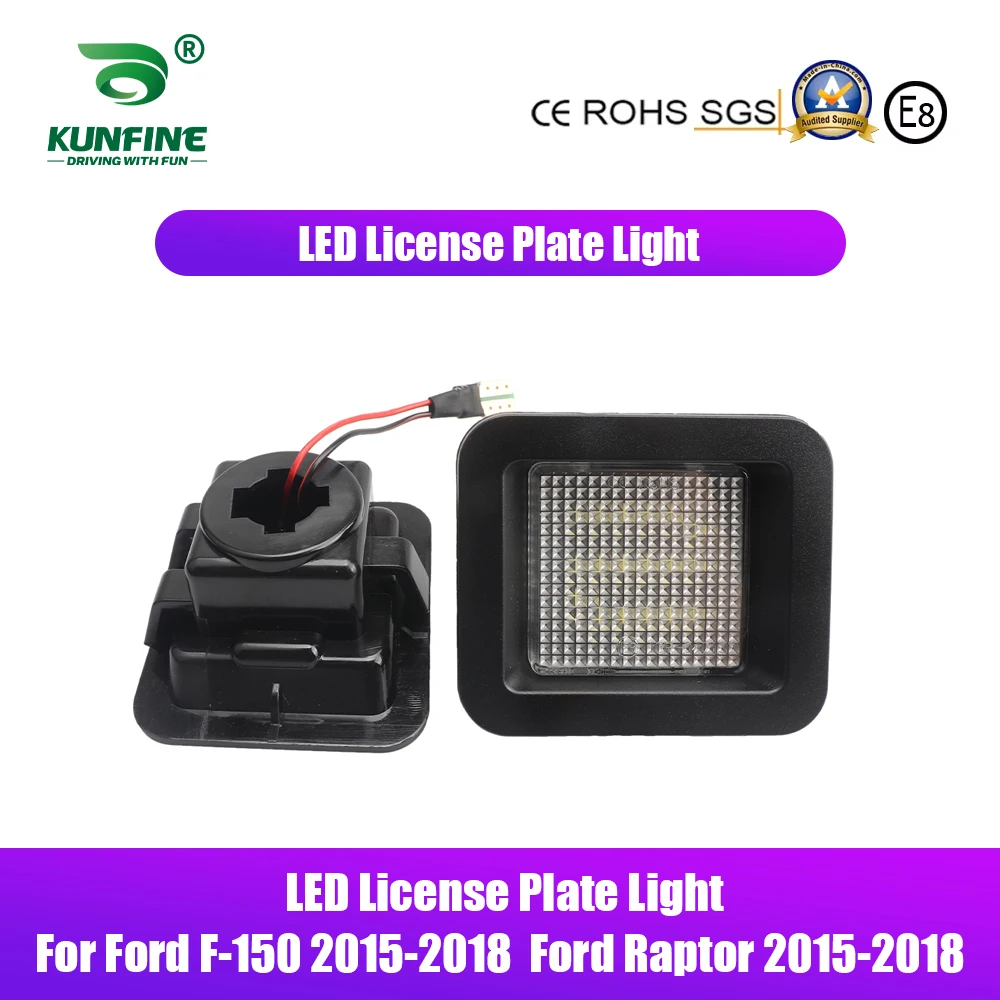 2PCs Car LED Number License Plate Light LED License Lamp For Ford F-150 2015-2018  Ford Raptor 2015-2018