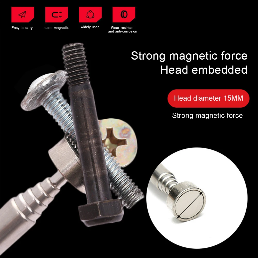 Gaqqee 8Ibs Mini portatile telescopico magnetico Pick Up Tool magnete Stick Grip estensibile penna a lunga portata asta per la raccolta dei dadi