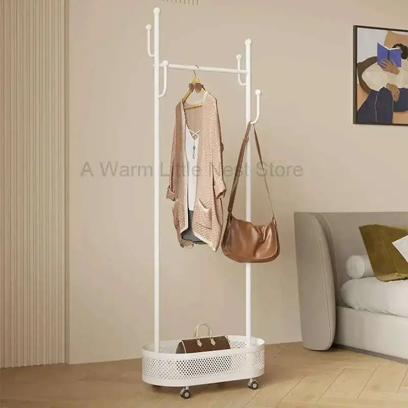 Clothing Rack White Storage Standing Bag Bedroom Boutique Space Saving Clothing Rack Dress Rack De Ropa Designer Furniture