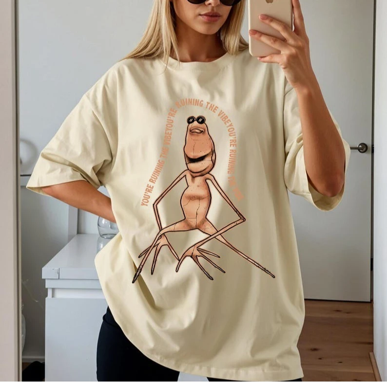 Marcus The Worm Png You're Ruining UniqueVibe Monster Meme Merch Funny Brain Rot Pattern Graphic Tshirts High Quality Cotton Tee
