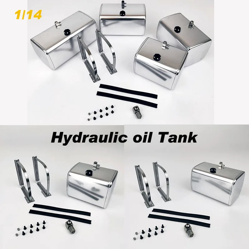 1/14 RC Truck Fuel Tank 65/72/85/90mm Sealed Hydraulic Stainless Steel For Tamiya 1/14 Rc Tractor Truck Parts Accessories