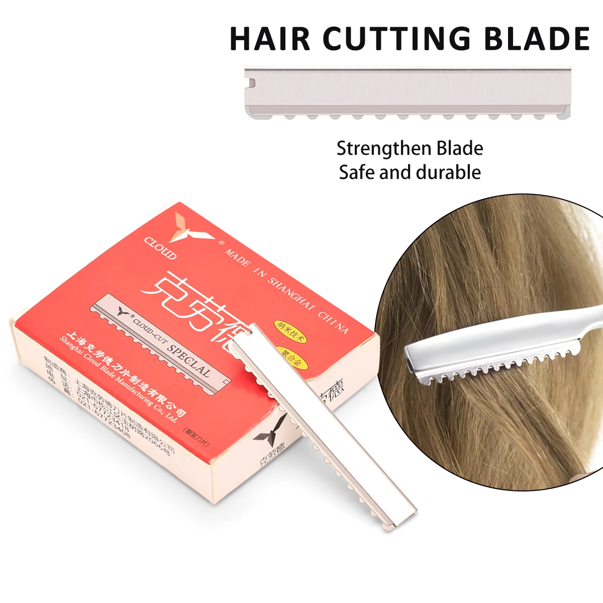 10/100PCS Hair Thinning & Trimming Razor Blades, Stainless Steel Sharp Blades for Professional Barber Salon Home Haircut Tools