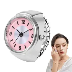 Round Simple Finger Watch Ring Mini Elastic Strap Alloy Watches Couple Rings Jewelry Clock Retro Roman QuartzWatch Rings