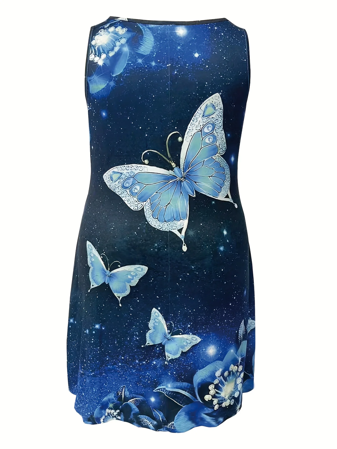 Sukienka na lato 2025, codzienna, z nadrukiem 3D motyla, bez rękawów, w stylu Y2k, odzież damska, ubrania dla dziewczyn.