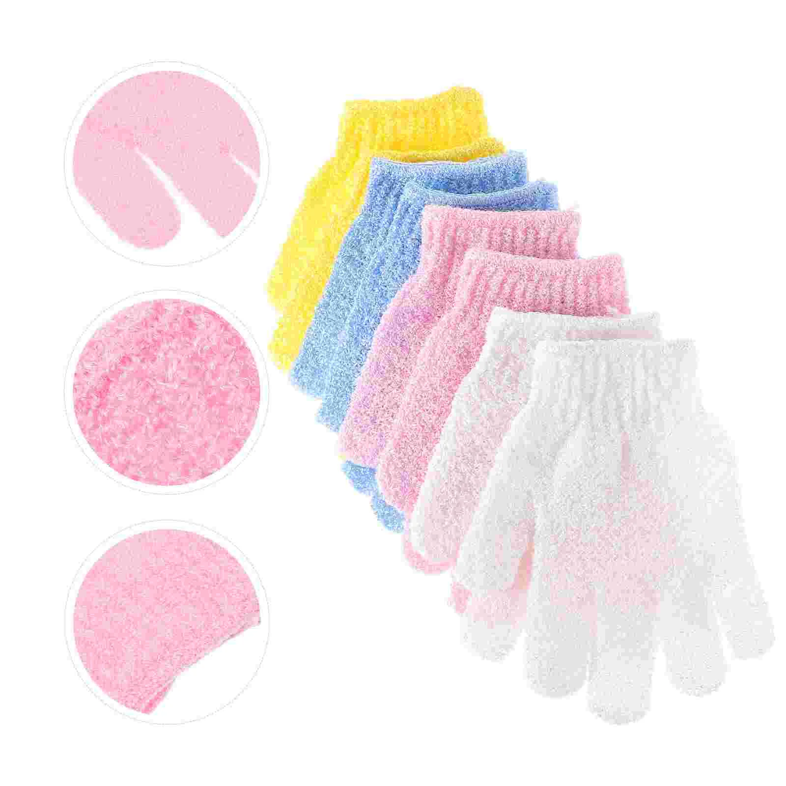 

8 Pcs Mitten Bath Towel Body Wash Gloves Back Massage Exfoliating