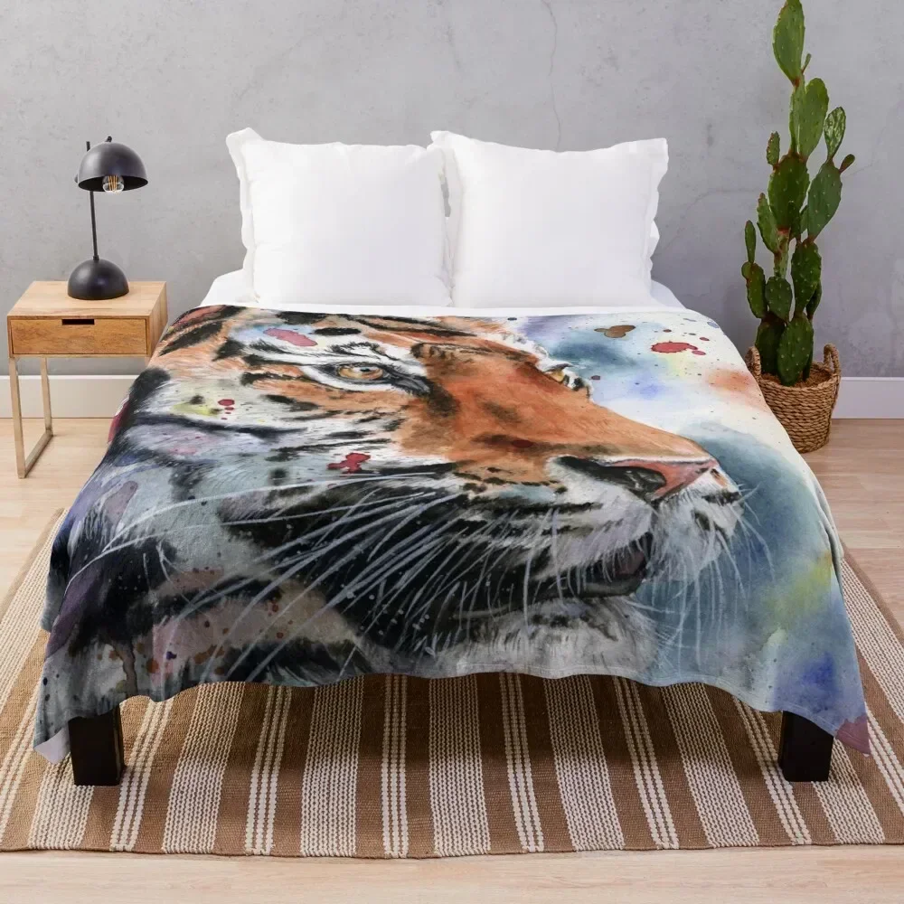 

Watercolor Tiger Painting - Eye of the Tiger Throw Blanket Summer for sofa Sleeping Bag Luxury St Blankets