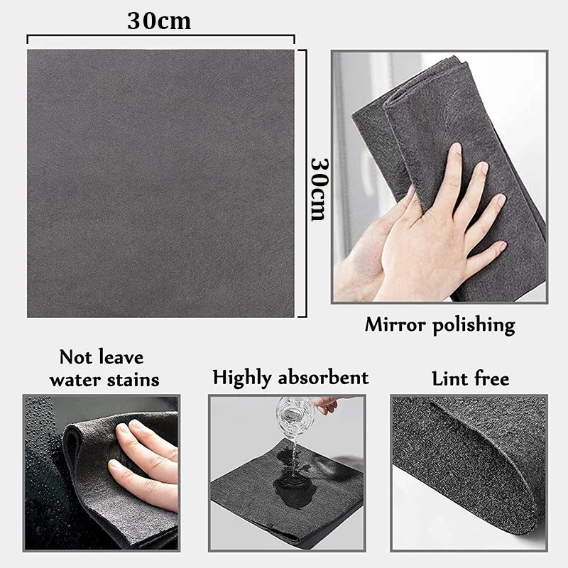 Thickened Magic Cloth Cleaning Cloths Tools Reusable No Trace Microfiber Washing Rags Glass Wipe Towels For Car Window Mirrors