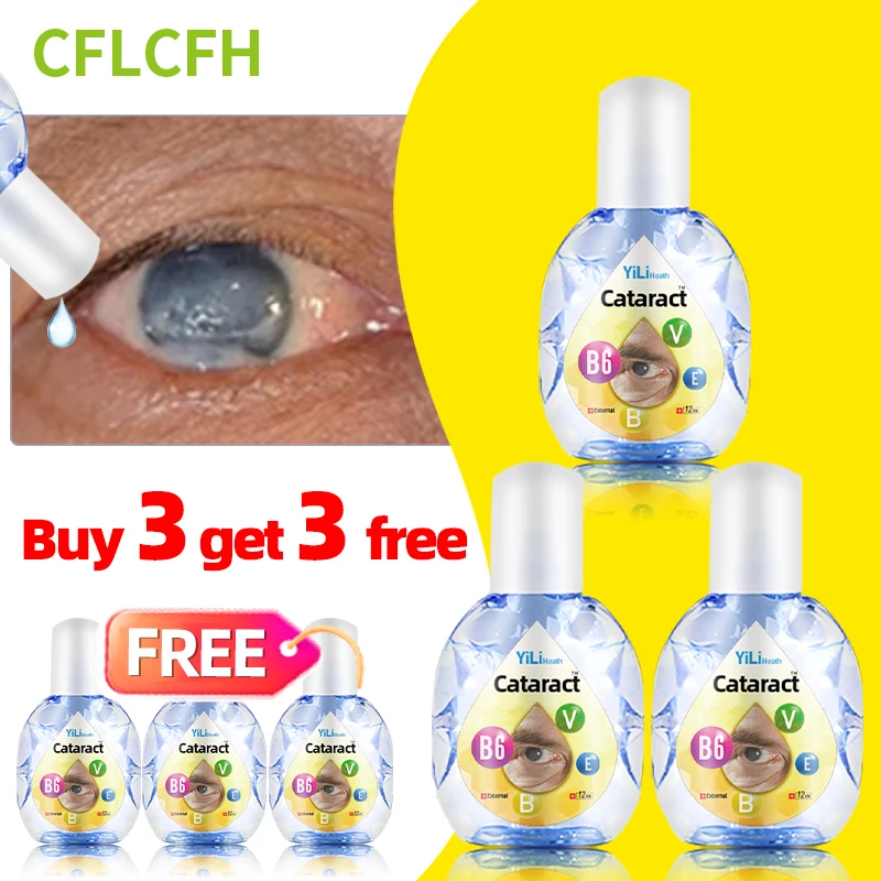 6Pcs Cataract Treatment Medicine Vitamin B6 Improve Eye Discomfort Blurred Vision Glaucoma And Presbyopia Removal Eye Drops