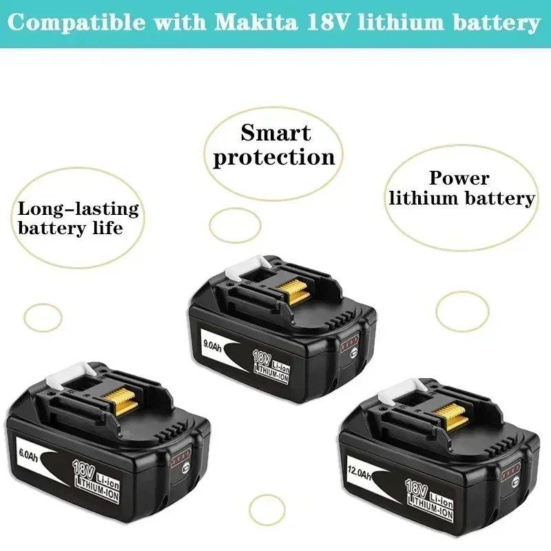 18V for Makita battery+DC1BRC charger rechargeable lithium-ion battery replacement MAKITA BL1860 BL1880 BL1850 BL1840 BL1830