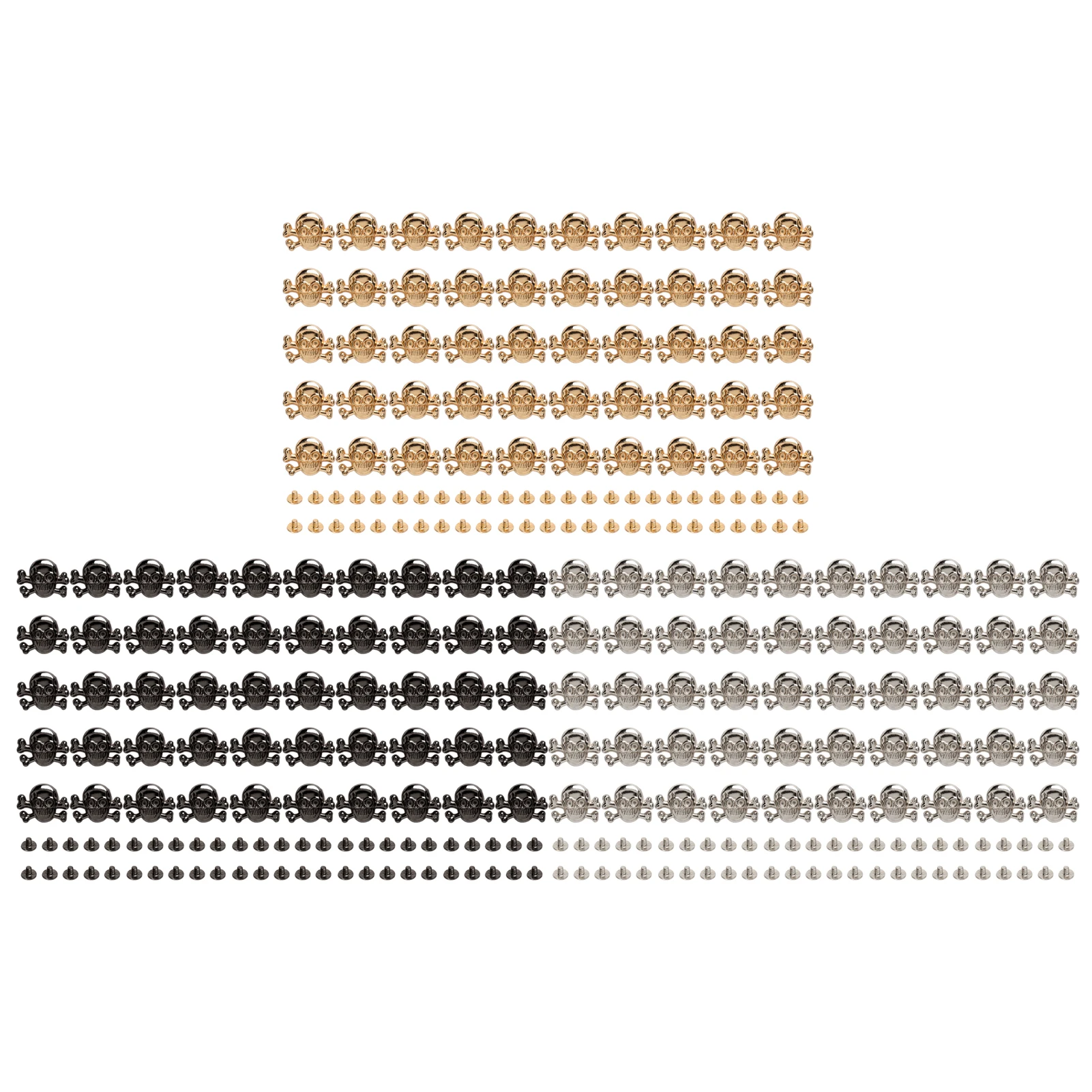 

Skull Prong Stud Skull Rivets Wide Applications 50 Sets Surfaces Plating Treatment Fashionable Corrosion Resistant for Belts