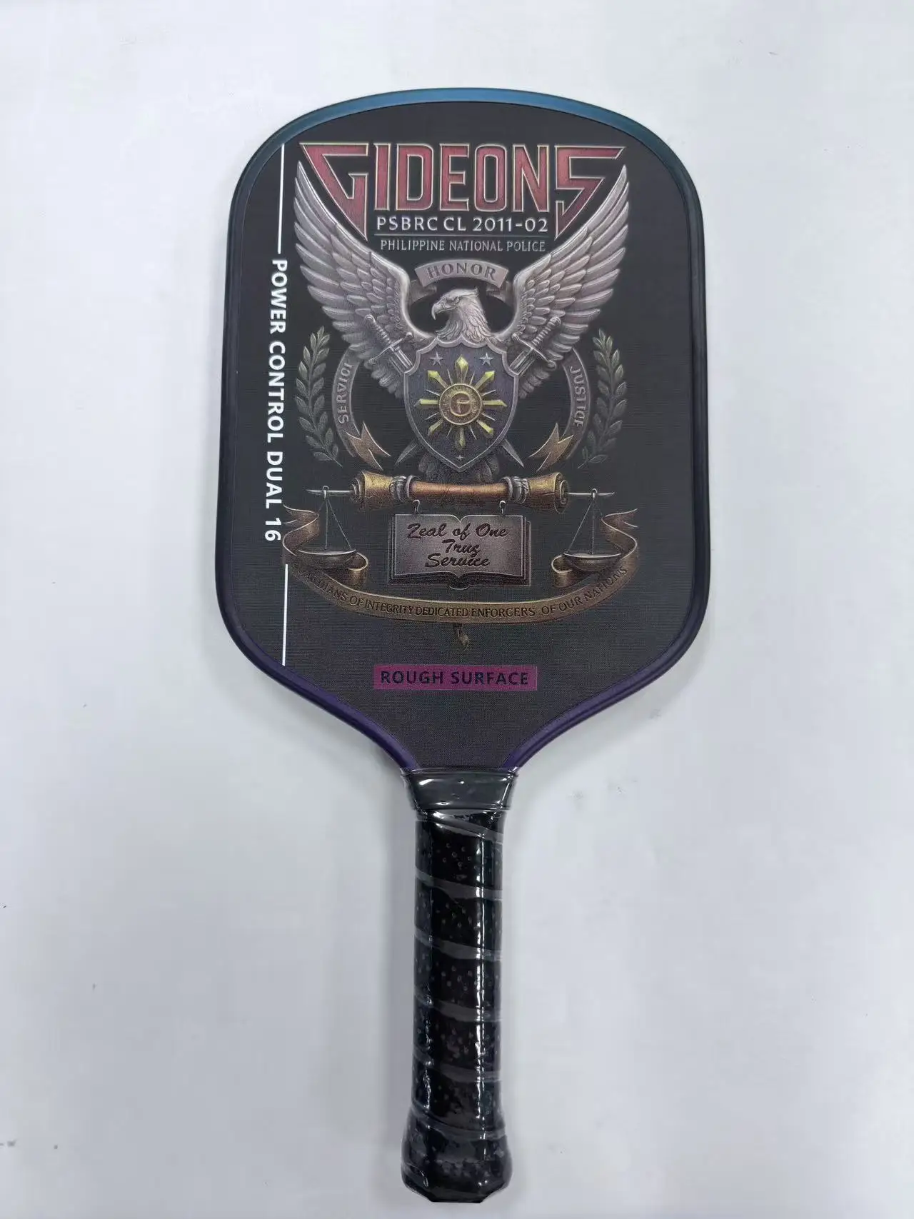 paleta-de-pickleball-gideons-eagle-police-badge-de-16-mm-control-textura-rugosa-compuesto-de-carbono-profesional-para-un-rendimiento-mejorado