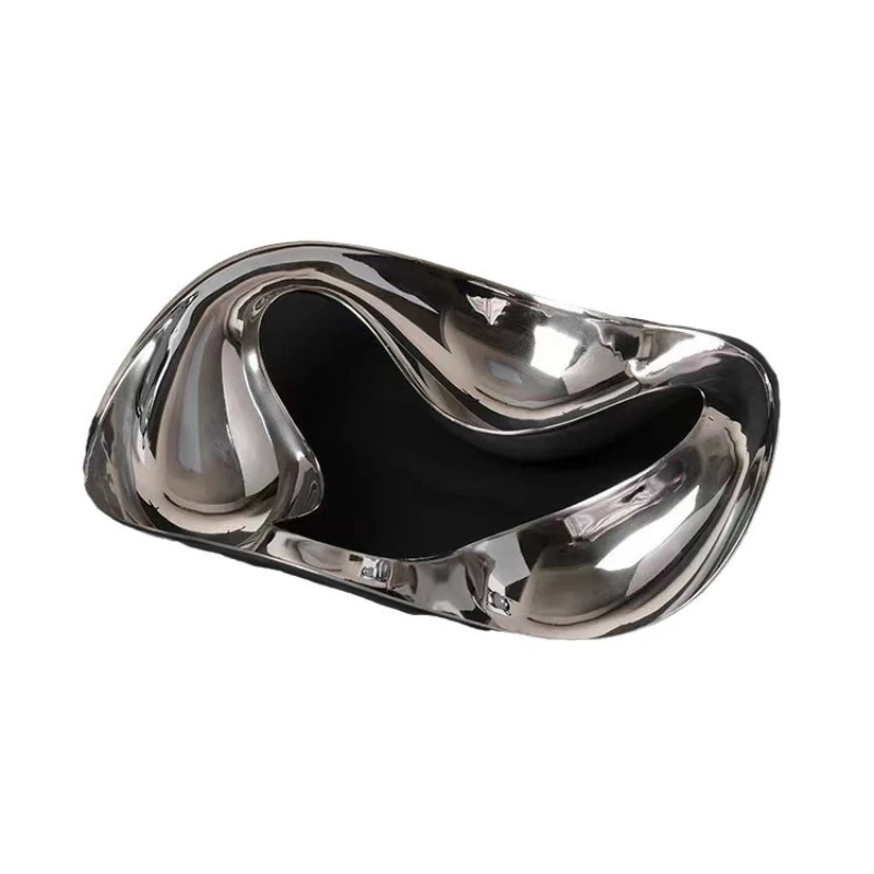 

Stainless steel silver egg series "water pattern" nut plate, snack table ornament, business gift