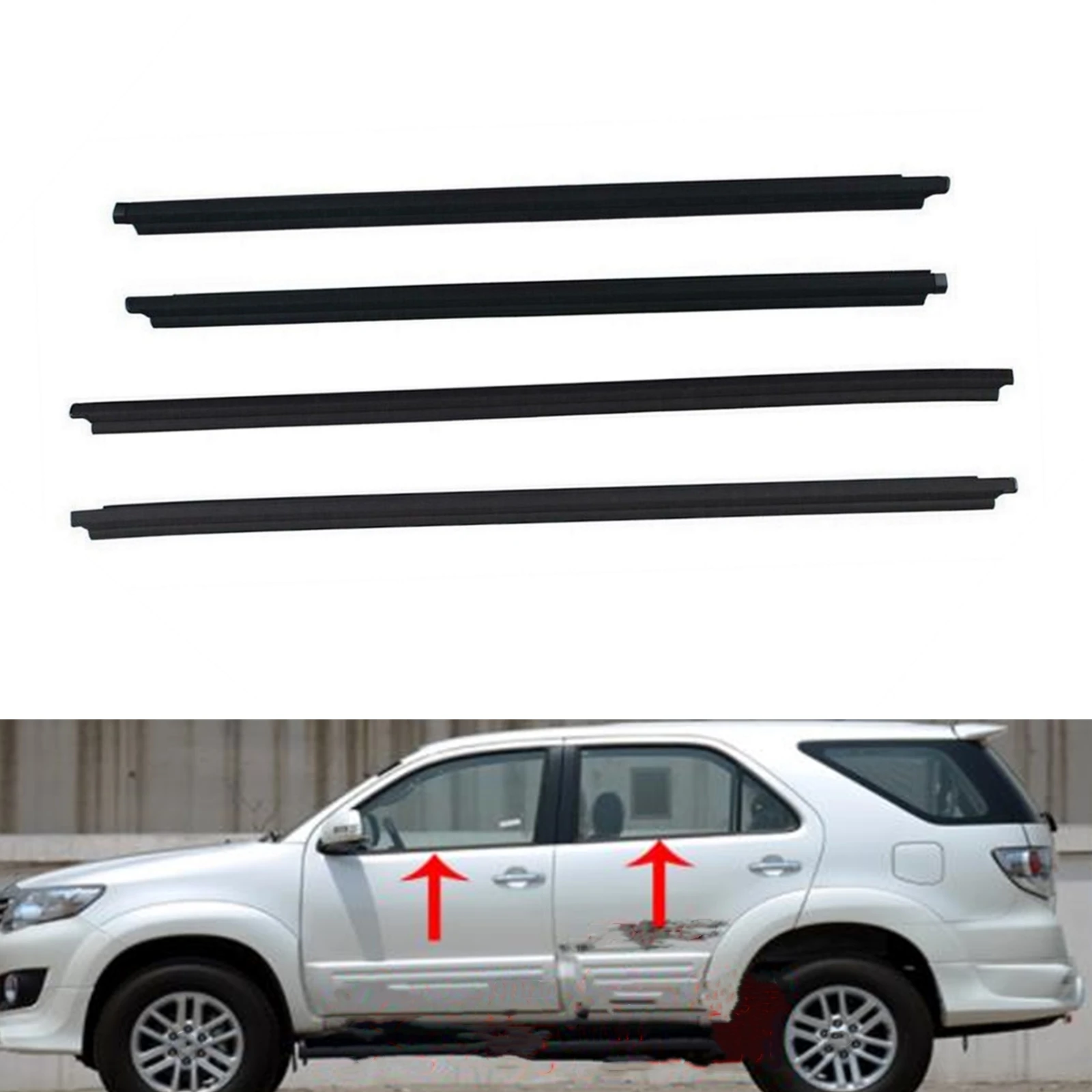 

Car Exterior Window Trim Weatherstrips Seal Strip Cover Tape Gasket Sticker For Toyota Fortuner 2004-2015