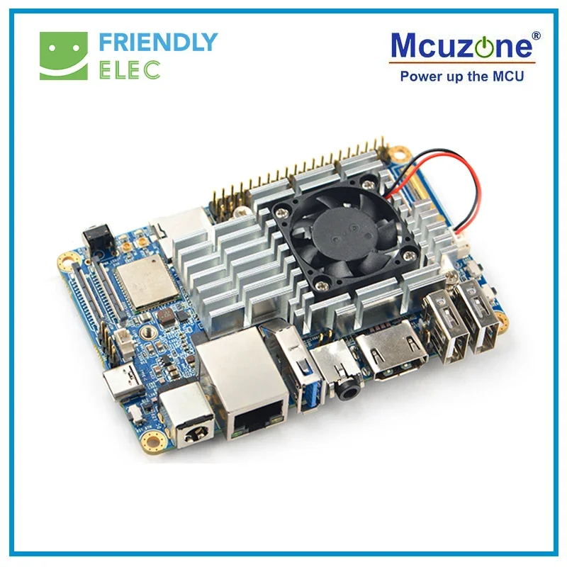 NanoPC-T4 Rockchip RK3399 Cortex-A72 Cortex-A53 VR AI OpenCV TensorFlow MIPI ثنائي النطاق واي فاي M.2PC EC20 4G 16GB EMMC FriendlyELEC