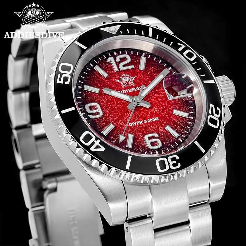 

ADDIESDIVE Men's Luxury Quartz Watch Super Luminous 200m Waterproof WristWatch 316L Stainless Steel Fashion Diving Watches Male