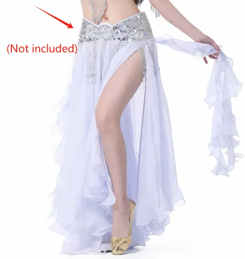 Dance Accessories Chiffon Curly Leaf Double Split Ear Skirt Skirt Belly Dance Skirt Belly Dance High Slit Skirt Dance Skirt