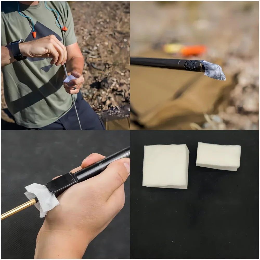 Patchs de nettoyage pour pistolet tactique, chiffon propre pour fusil, outil de nettoyage pour fusil de chasse, outil pour pistolet de chasse en coton à haute Absorption d'eau