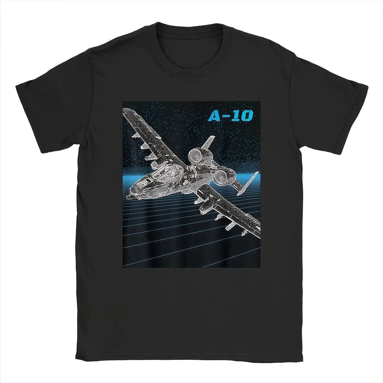 A-10 Thunderbolt II Warthog Attack Aircraft T-Shirt 100% Short Sleeve Casual Tee with Vibrant Design Men's T-shirts for Summer