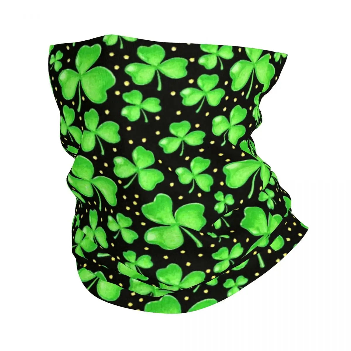 

Custom St Patrick's Day Shamrock Clover Leaf Bandana Winter Neck Warmer Men Windproof Wrap Face Scarf for Ski Gaiter Headband