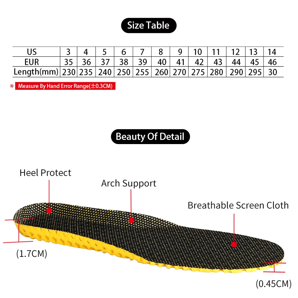 1Pair Insoles For Feet Orthopedic Insoles For The Feet Memory Foam Insoles For Shoes Sport Arch Support Insert Shoe Insole Pad