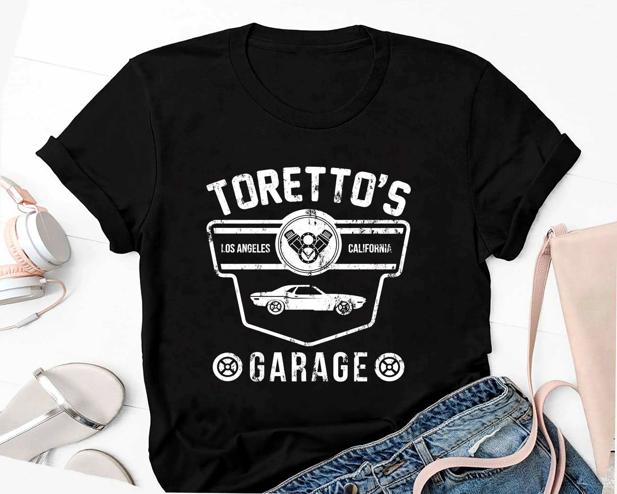 Toretto's Garage T Shirt Fast And Furious Muscle Car Top For Fan Dominic Toretto Race