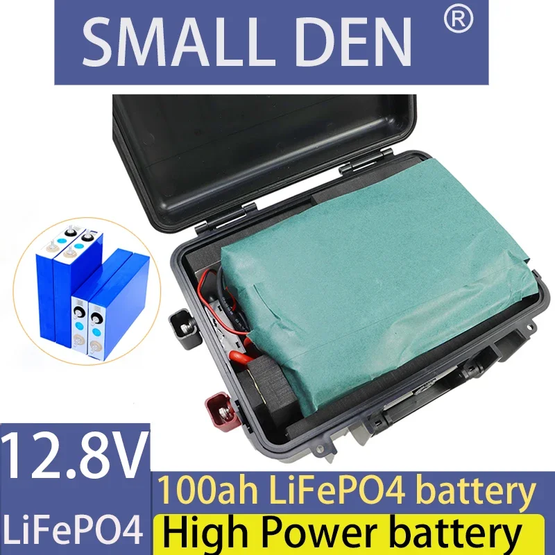 แบตเตอรี่ LiFePO4 100AH 12V ใหม่12.8V 100AH แบตเตอรี่ลิเธียมเหล็กฟอสเฟตสำหรับการท่องเที่ยวรถยนต์14.6V ที่ชาร์จ10A ปลอดภาษี