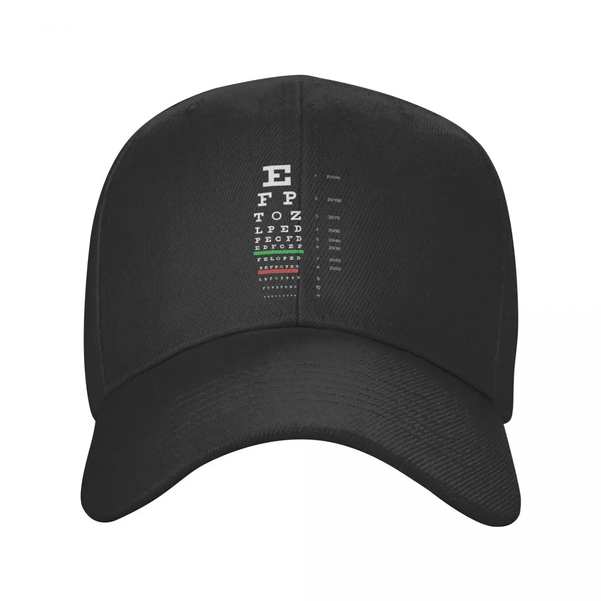 Fashion Eye Test Snellen Chart Baseball Cap Women Men Breathable Optometrist Optician Dad Hat Outdoor Snapback Hats