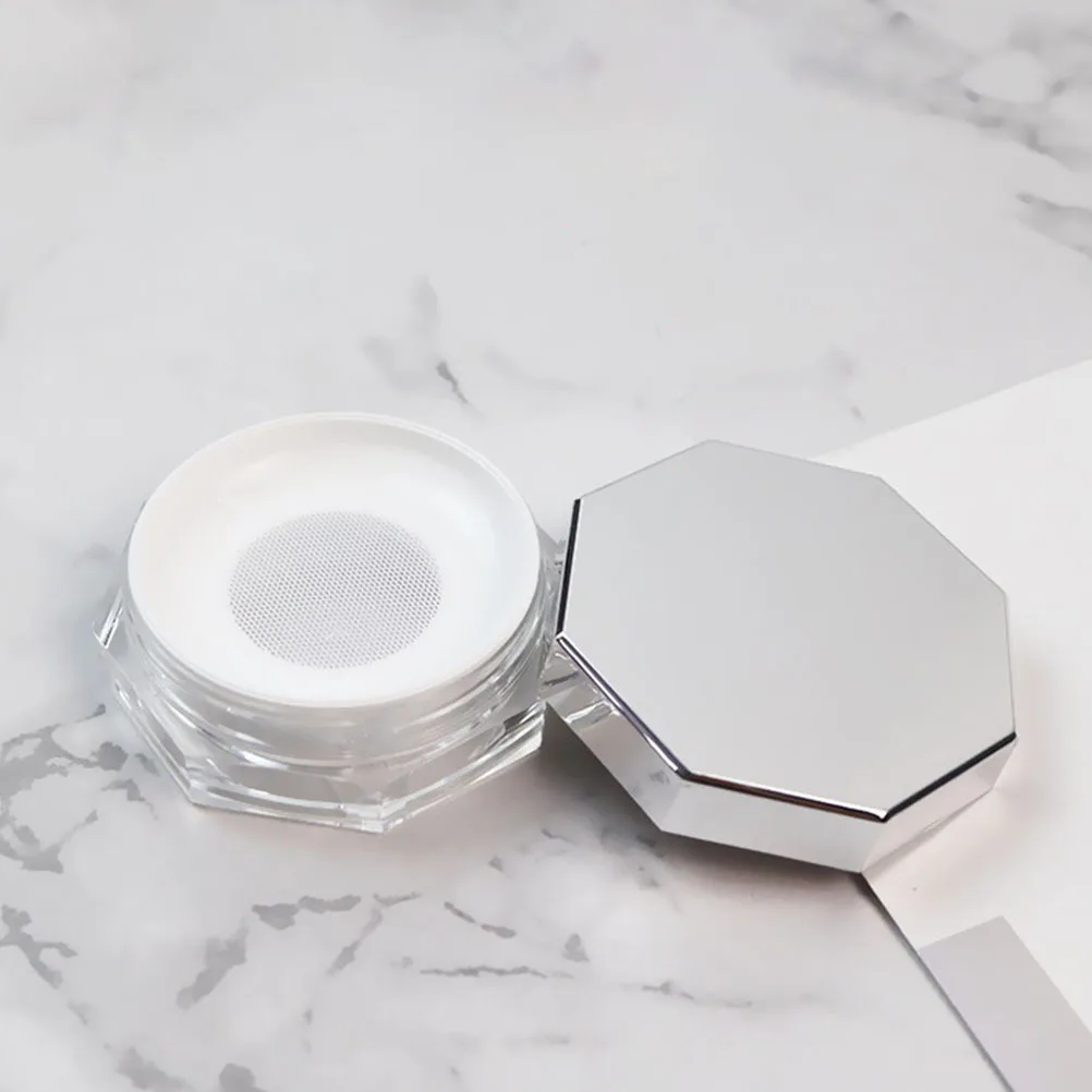 

2Sets Premium Octagonal Loose Powder Boxes with Built-in Puff Portable Travel Holder for Makeup Storage Reusable Empty