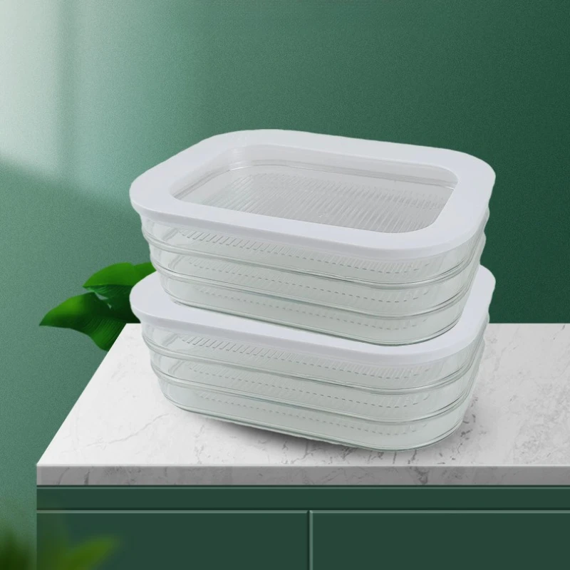 

Refrigerator Storage Box Food Grade Freezer Organizer for Frozen Beef Chicken Sealed Meat Container Plastic Kitchen Organizer