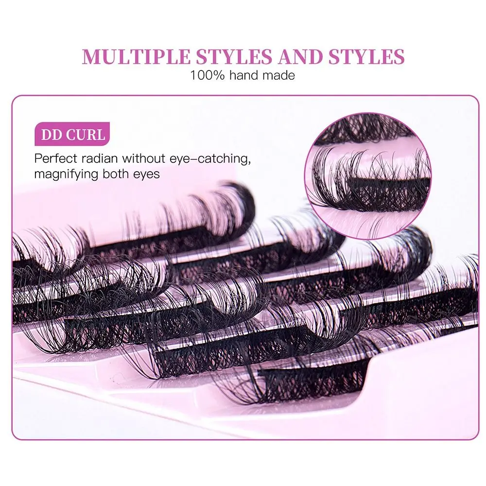 DD Curl Russian False Eyelashes 3D Mink Fluffy Natural Russian Eyelashes Super Volume Reusable DD Curl Eyelashes