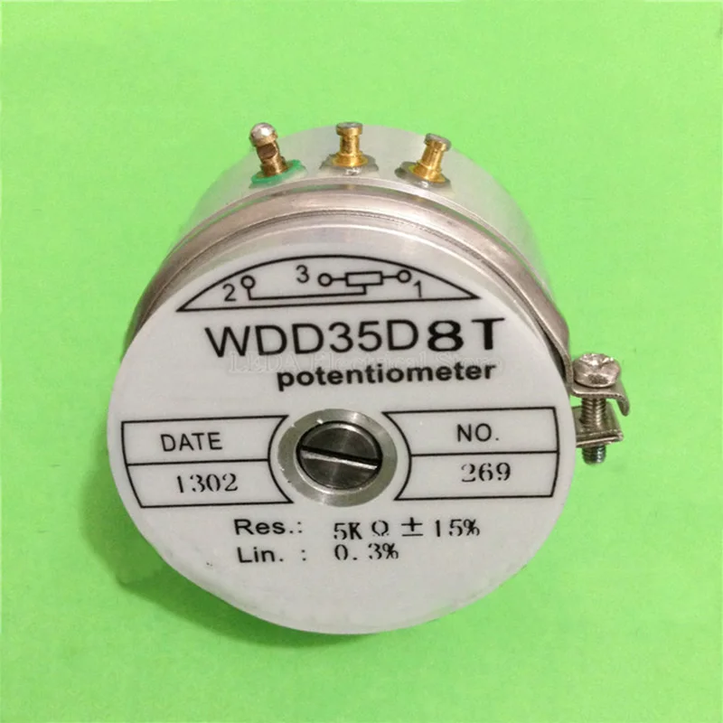 1Pcs WDJ36-F 5 KΩ Precision Conductive Plastic Potentiometer Electronic Angle Displacement Sensor WDD35D-8T Linear 0.3%