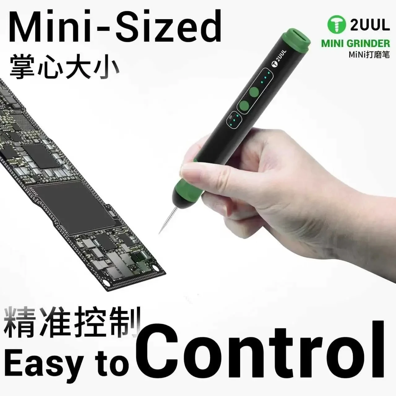 

2UUL DA86 Mini Handheld Grinder Portable 5V Input 5Gear Speed Adjustable Grinding Pen for Phone Motherboard Chip Polishing