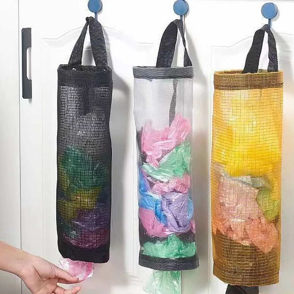 Wall Mounted Sundries Storage Bag Trash Hanging Storage Organization Accessories Garbage Bags Dispenser Vegetable Holder