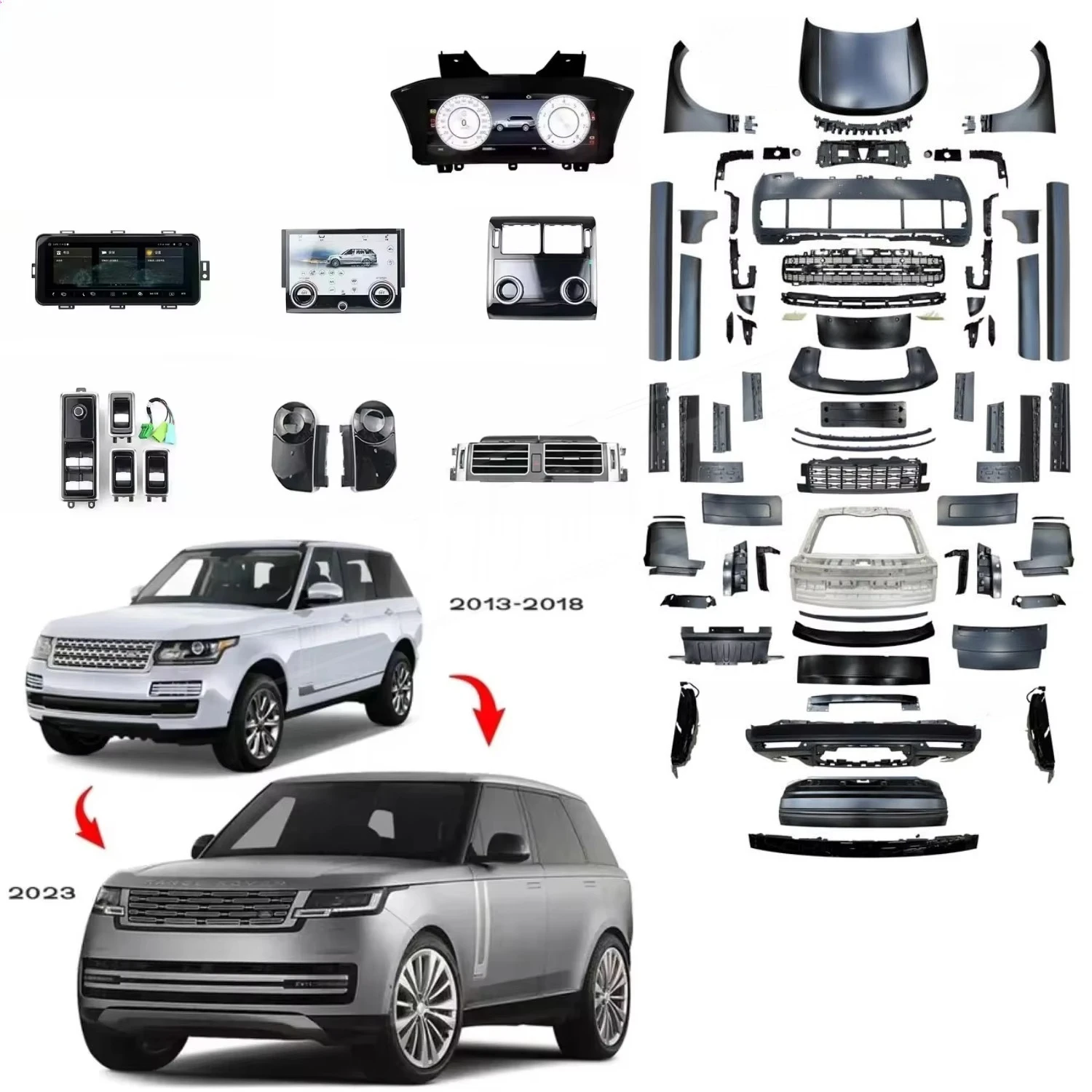 

Old to New Car Conversion Kit 2023 Style Brand New Body Kit and Interior Upgrade for Vogue 2013-2018