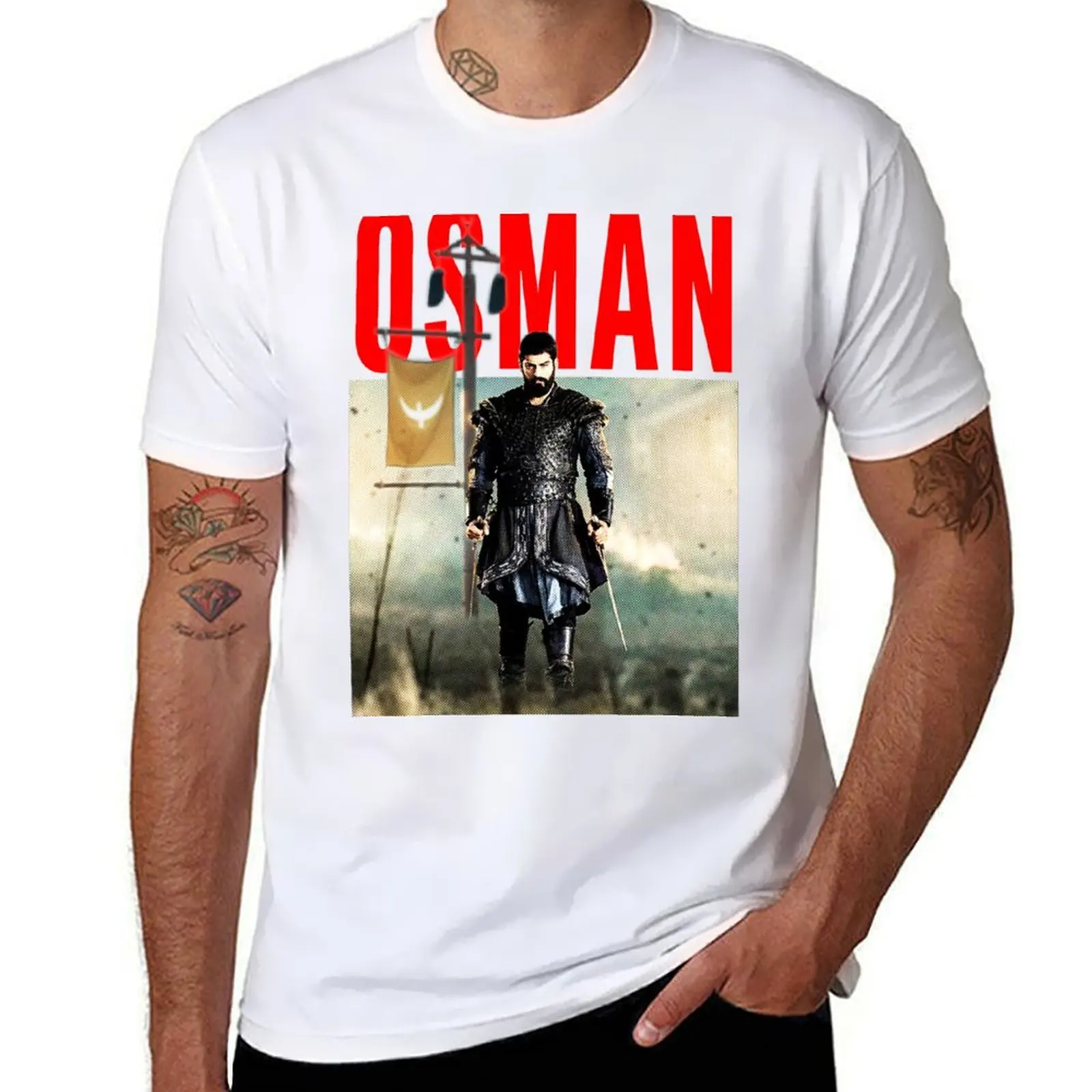 

Kurulus Osman - Flag - Sword Colour edition T-Shirt t shirts cotton 100% man t shirts high quality luxury brand T-Shirt