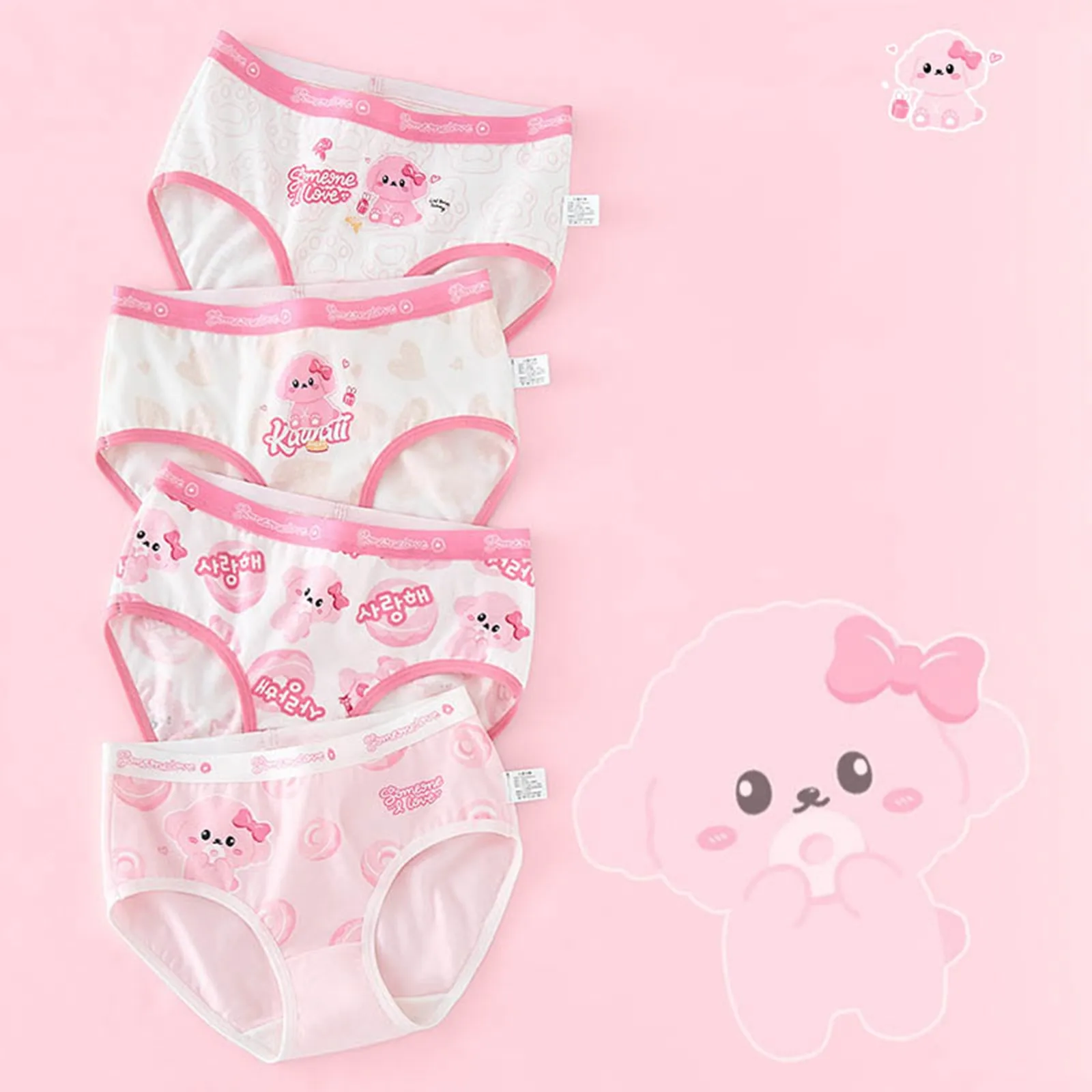 

Kids Cotton Soft Antibacterial Panties Girls Thin Breathable Briefs Cute Cartoon Print Knickers 2-13 Young Child Underwears