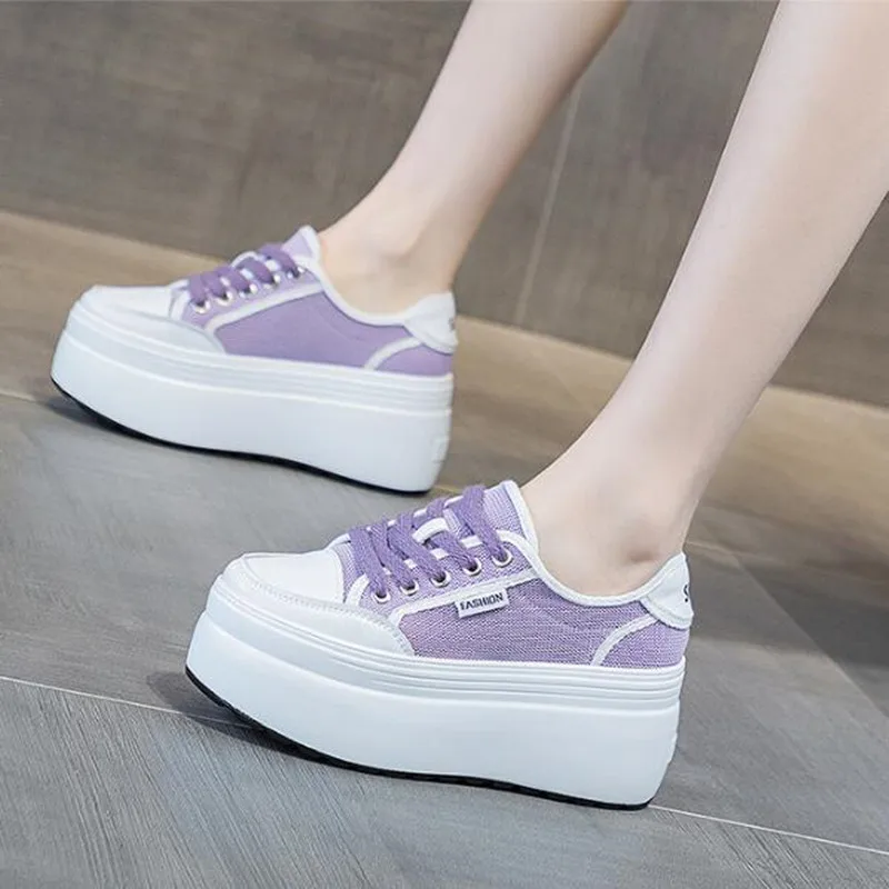 

Женские кроссовки из натуральной кожи на платформе с круглым носком, дышащая летняя сетчатая обувь для женщин, новые повседневные женские кроссовки в корейском стиле