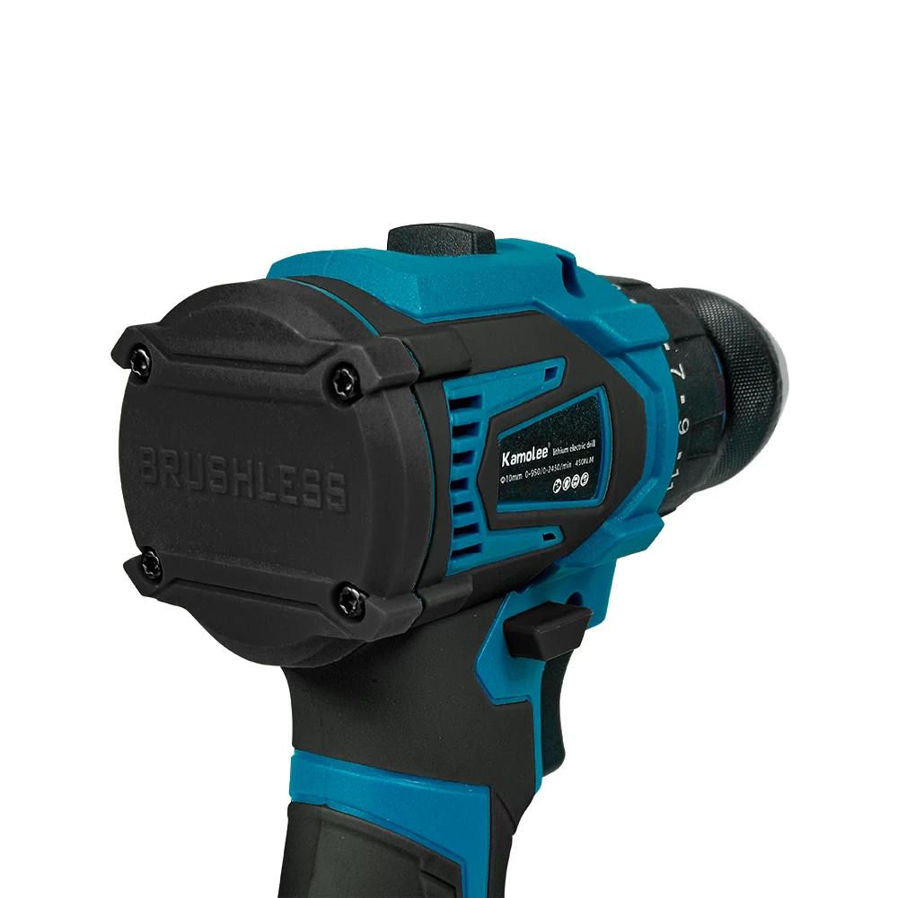 Kamolee 10MM Bürstenloser Elektrischer Schlagbohrer-Set, inklusive Zubehör, Akku-Schrauber, Lithium-Batterie-Handbohrer – Detail 15